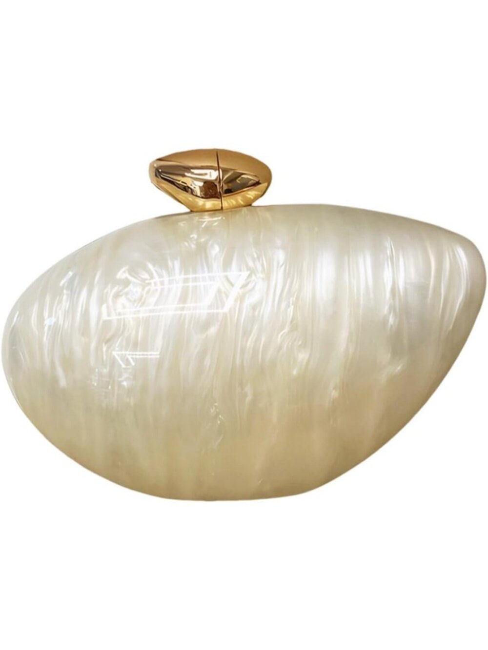 Elegant Pearl Clutch Purse - Acrylic Shell Bridal Bag for Wedding & Party